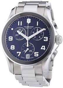 Victorinox Swiss Army Men's 241544 Silver Chrono Classic with Ceramic Bezel Blac