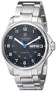 Victorinox Men's 241591 Officers Analog Display Swiss Automatic Silver-Tone Watc