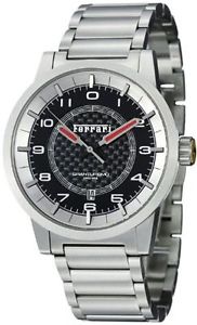 Ferrari Carbon Fiber Dial Stainless Steel Automatic Men's Swiss Made Watch FE-12