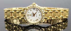 AUTHENTIC CONCORD SARATOGA DIAMONDS SOLID 18K YELLOW GOLD LADIES WRIST WATCH