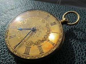 Vintage English Chester hallmarked 18ct  gold cased  pocket watch