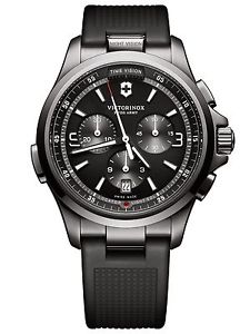 Victorinox Swiss Army Night Vision Chronograph 241731 Black/Black Rubber Analog