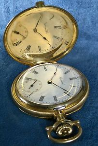 MEN HIGH GRADE USA BOSTON E.HOWARD 14 K GOLD POCKET WATCH  Rare