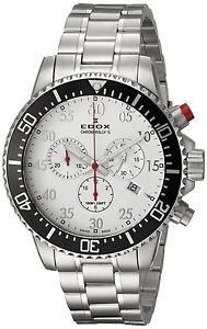Edox Men's 'Chronorally-S' Quartz Stainless Steel Sport Watch, Color:Silver-Tone