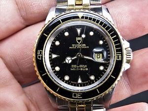 VINTAGE TUDOR PRINCE OYSTERDATE MINI-SUB 200M 2671 GP/SS SWISS AUTO BOY WATCH