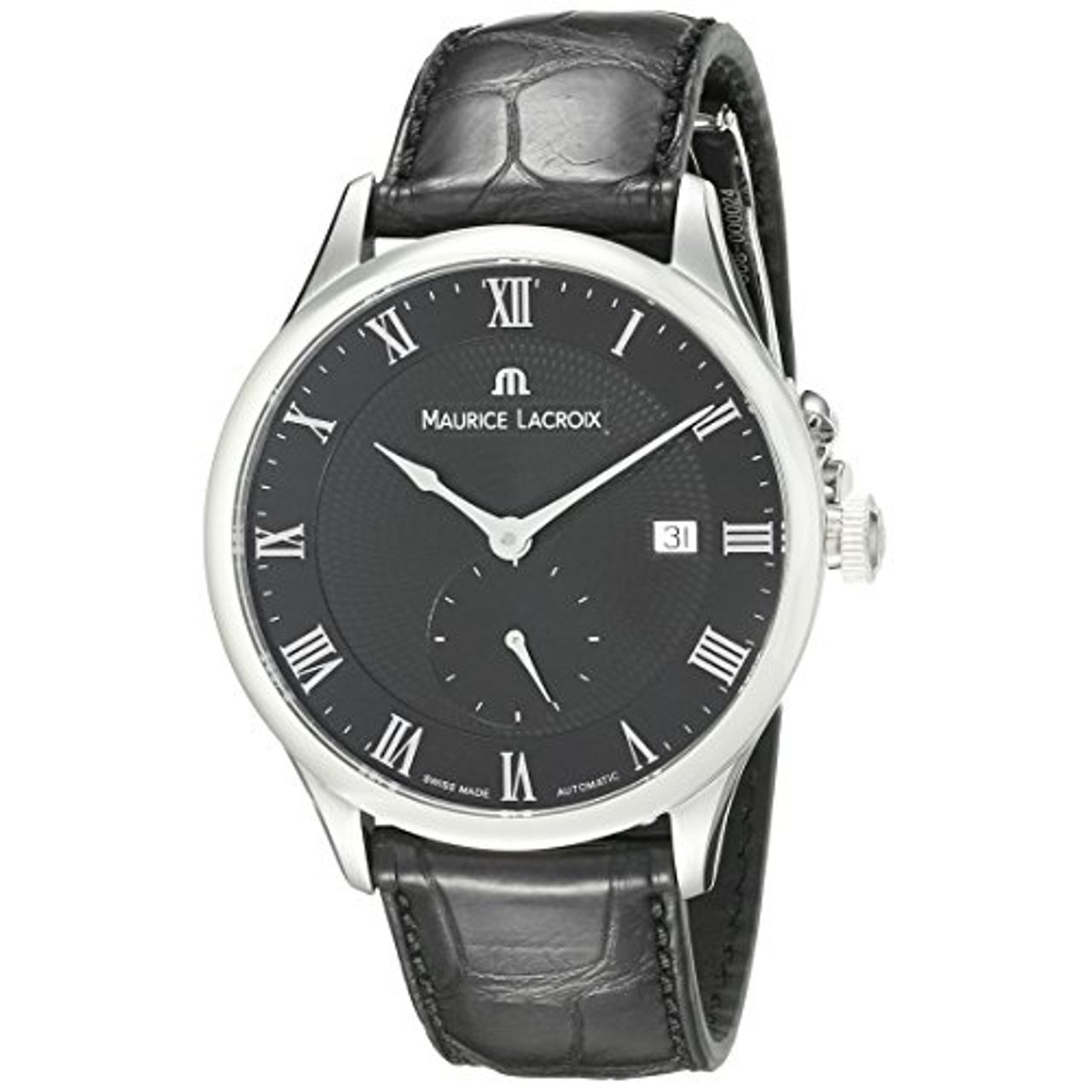 Maurice Lacroix MP6907-SS001-310 Mens Black Dial Analog Automatic Watch