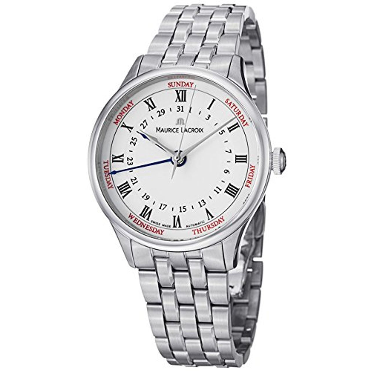 Maurice Lacroix MP6507-SS002-112 Mens White Dial Analog Automatic Watch