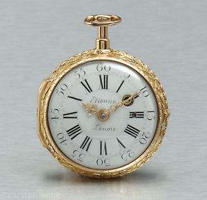 Watchmaker for Mme Pompadour Etienne Lenoir Paris 1750 Gold Verge escapement