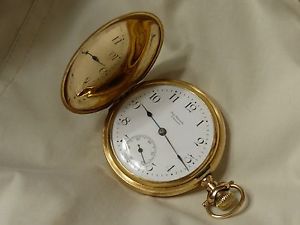 Rare 14K Solid Gold 16 Size Ball Watch Co. Hunting Case Pocket Watch
