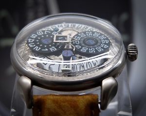 Handcrafted/made Jumping Hour men's watch automatic mechanical movement!