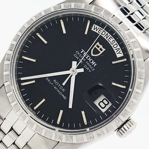 TUDOR "OYSTER PRINCE DAY-DATE" MEN'S STAINLESS STEEL WATCH 94510 1980 AUTHENTIC