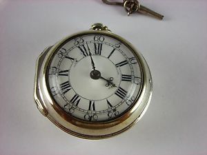 Antique English Verge Fusee key wind pocket watch. Amazing condition. made 1755