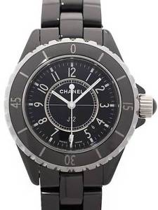 CHANEL Women's Watch J12 Black ceramic 33 mm H0682