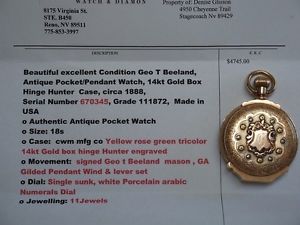 Beautiful 1800's Railroad Watch