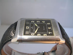 JAEGER LE COULTRE REVERSO SHADOW GRANDE TAILLE 271.8.61 ACCIAIO MANUALE OROLOGIO