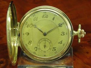 14kt 585 GOLD SAVONETTE SPRUNGDECKEL TASCHENUHR / 86,6 g.