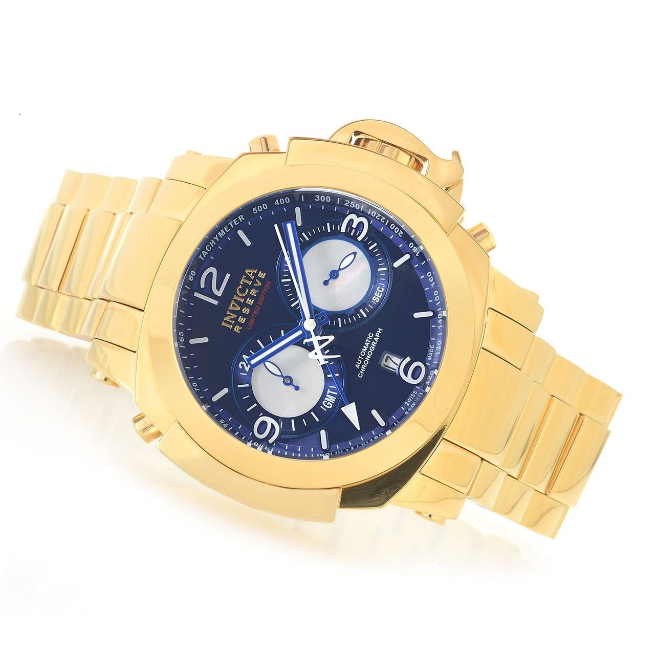 Invicta 19722 Mens Blue Dial Analog Automatic Watch with Stainless Steel Strap