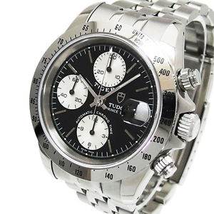 Pre-Owned TUDOR Chrono time Prince Date 79280P Automatic Black Wristwatch, LL