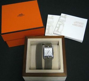 AUTHENTIC HERMES CAPE COD GM DOUBLE TOUR QUARTZ WATCH CC2.710+BOX