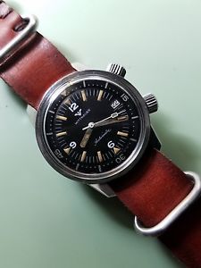 Vintage Wittnauer Super Compressor Mens Stainless Steel Divers Watch. PATINA!