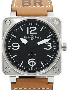 Auth BELL & ROSS Automatic BR01-92 Automatic SS x  Leather Men's watch