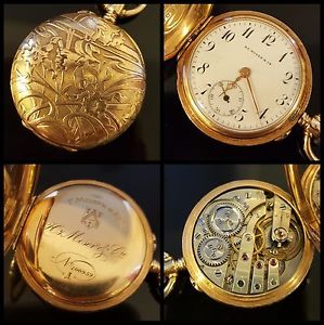 RARE 19th Century H. Moser 14k Gold Pocket Watch Runs Great