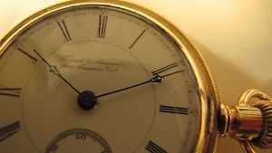 18S ROCKFORD WATCH CO,14K SOLID GOLD POCKET WATCH MADE FOR BARRETT&SHERWOOD S.F.