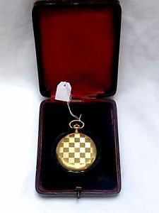 STUNNING 19th Century BIG 18k Gold French Pocket Watch w/period box WORKS