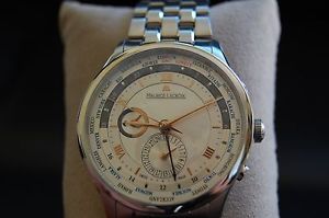 MAURICE LACROIX MASTERPIECE AUTOMATIC WORLDTIMER GMT STEEL BAND RETAIL 4900