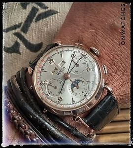 VETTA DATO-COMPAX DATORA MOON PHASE VINTAGE TRIPLE CALENDAR CHRONOGRAPH WATCH