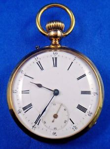 18k Solid Gold Dubois Geneve Signe Droite Pocket Watch 19 Jewels Mint Condition