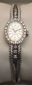 Vintage Damen Schmuckuhr Monarch in 14 K Weißgold mit Diamanten – Cal. AS 1977-2