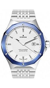 Edox Men's 53005 3BUM AIN Delfin Analog Display Swiss Quartz Silver Watch