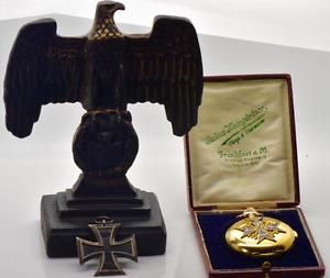 RARE WWI German General's award 14k gold&enamel REPEATER watch&Iron Cross Order