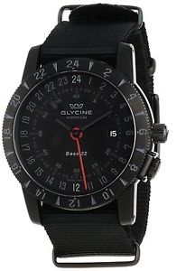 Glycine Men's 3887-99-T9 Airman Stainless Steel Watch with Black Nylon Band