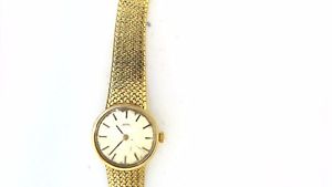 Vintage Buren Hamilton solid 14k gold ladies dress watch with mesh band