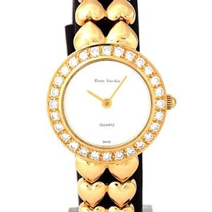 Auth PONTE VECCHIO Lady's watch  Women's Quartz YG&Diamond 201263