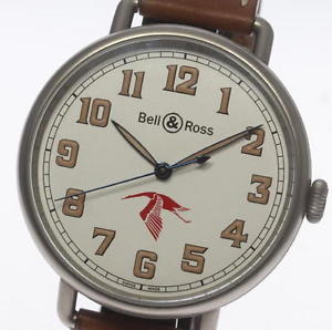 BELL&ROSS Military BRWW1-92-SP SS Leather Auto Mens LTD Free Shipping EC #1318