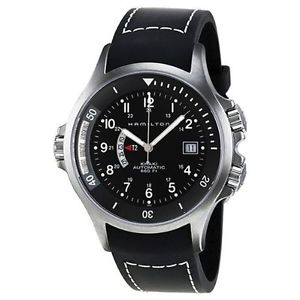 Hamilton Khaki Navy Black Dial GMT Mens Watch H77615333