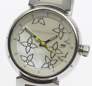 Pre-Owned LOUIS VUITTON Tambour Lovely Pearl Quartz White Shell Watch Q121C, ML