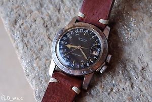 Vintage GLYCINE AIRMAN 24h automatic pilot gmt military watch Vietnam