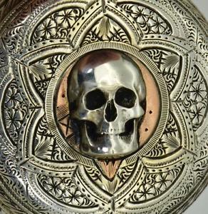 MUSEUM Victorian Memento Mori MASONIC Skull STERLING silver John Forrest watch