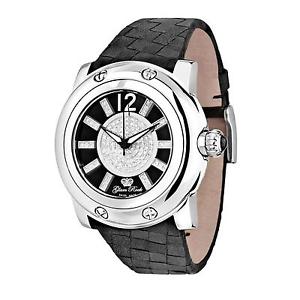 GLAM ROCK MIAMI DAMEN-ARMBANDUHR DIAMANT 46MM ARMBAND LEDER BATTERIE GR10046