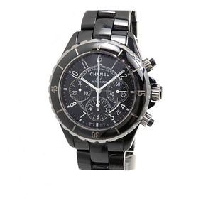 Free Shipping Pre-owned CHANEL J12 Chronograph H0940 Automatic Roll Black Dial
