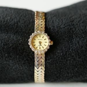 Geneve 14KT tri-color gold diamond ladies wrist watch