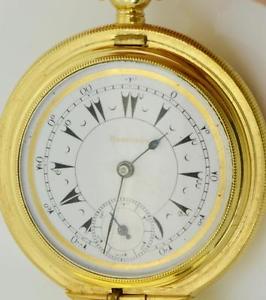 ONE OF A KIND antique 18k gold plated silver&enamel Hesperus Ottoman watch&fob