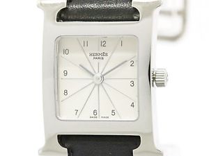 Polished HERMES H Watch Double Tour Steel Quartz Ladies Watch HH1.210 (BF302879)