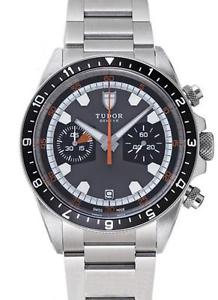 Free Shipping Pre-owned TUDOR Heritage 70330N Gray / Black With Genuine BOX