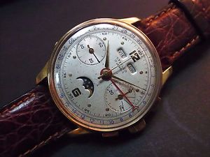 Vintage men's Steelco chronograph triple date moon phase Venus 200 amazing watch