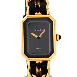 Auth CHANEL Premiere L  Women's Quartz GP&Leather  204246